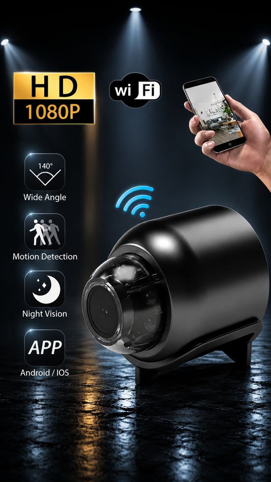1080P Mini WiFi Camera with Night Vision & Motion Detection