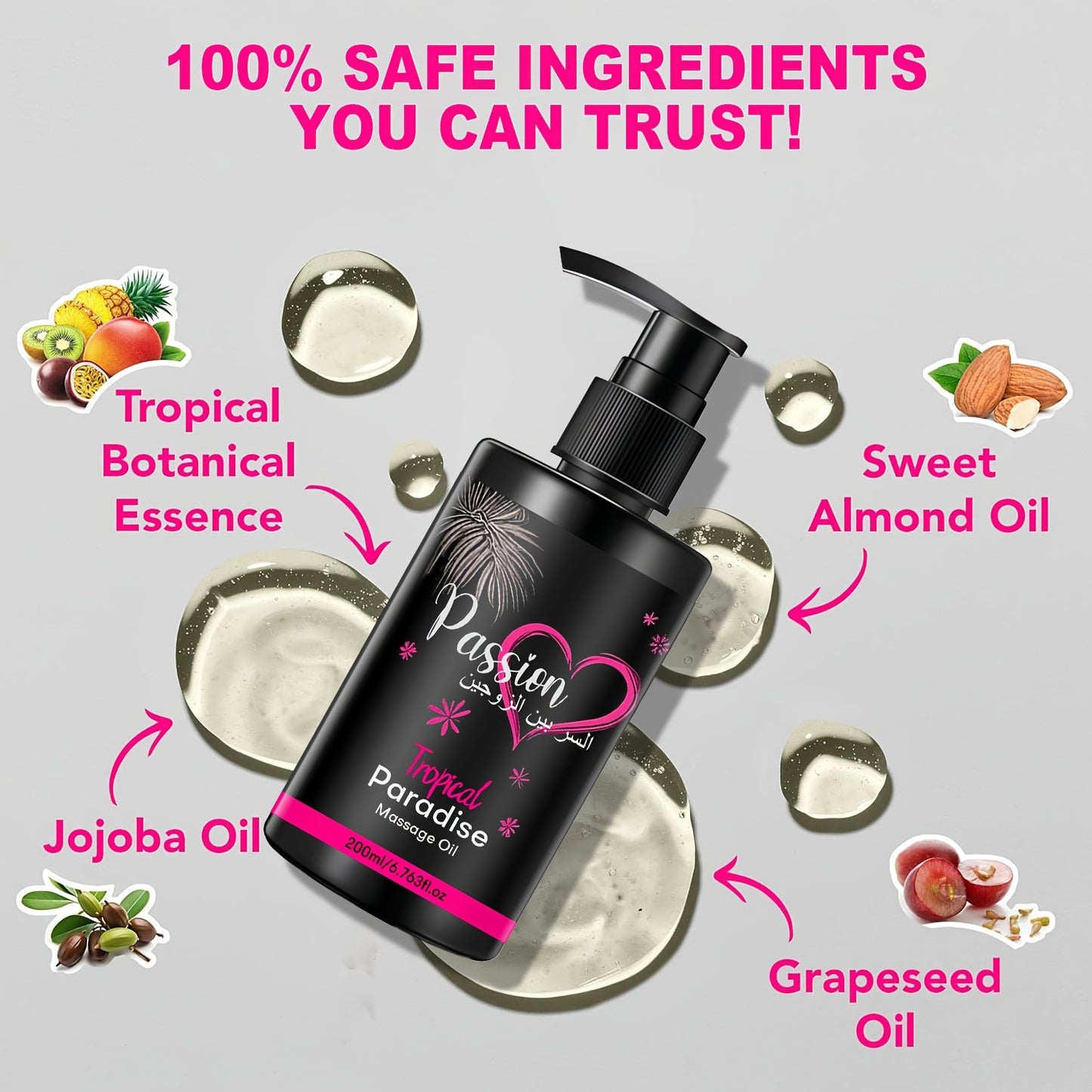 Paradise Vitamin-Infused Massage Oil – Deep Nourishing & Moisturizing Body Oil for Couples (200ml)
