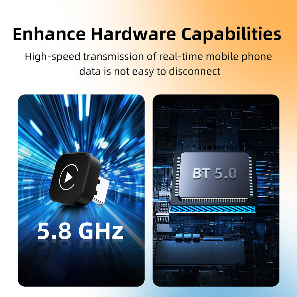 2-in-1 Wireless CarPlay & Android Auto Adapter – Smart Plug & Play Car Dongle for OEM Wired Systems